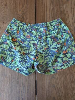 REI Co-Op Sahara Amphibian Women's Green/Blue Leaf Print Shorts Size Large